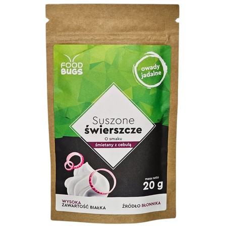 FoodBugs: Suszone Świerszcze Śmietana z Cebulą - paczka 20g