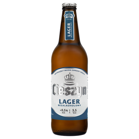 Browar Zamkowy Cieszyn: Lager Bezalkoholowe - butelka 500 ml