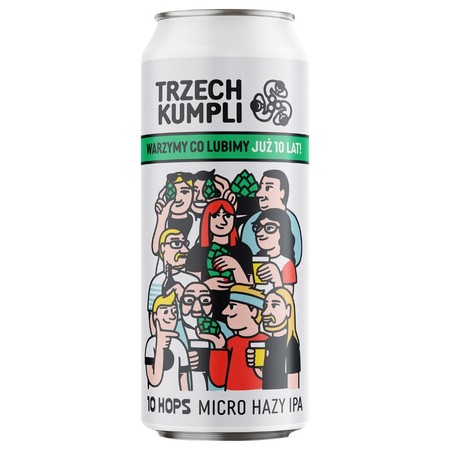 Trzech Kumpli: 10 Hops Micro Hazy IPA - puszka 500 ml